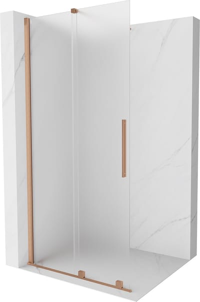 Mexen Velar schuifbare inloopdouchewand 70 x 200 , matglas 8 mm, geborsteld koper - 871-070-000-33-65