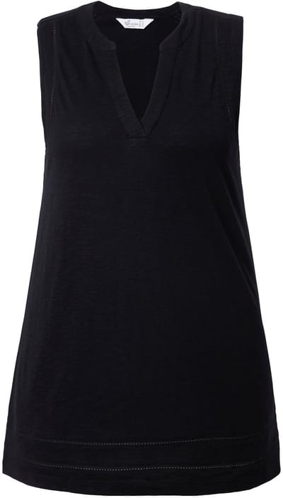 MIAMODA - Dames - Top A-lijn kanten linten - Zwart - Maat 46