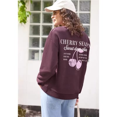 Sweatshirt met lange mouwen en opdruk op de rug