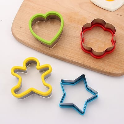 Winkrs | Uitsteekvorm Set 4x | Bakvorm, Koekvorm, Kleivorm, etc | Gingerbread Man , Ster, Bloem, Hartje