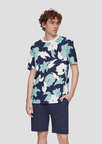 Qs Men-T-shirt--58A0 BLUE-Maat M