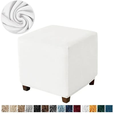 Fluwelen Ottomaanse Krukhoes Stretch Vierkante Voetenbankhoezen High-End Voetensteun Slipcover voor Woonkamer Fotstolar Stolki Do Stop S