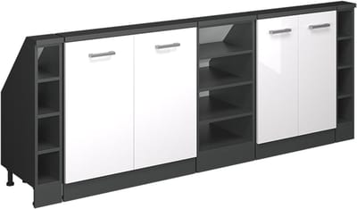 Vicco R-Line Keukenkast voor schuine wand – 210 cm Set van 5 Wit hoogglans/antraciet