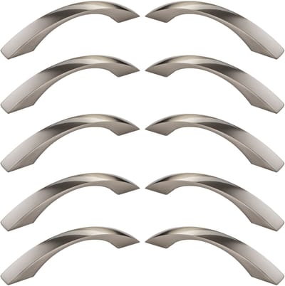SOTECH 10 stuks Handgrepen ZOE Boorgatafstand (BA) 128 mm roestvrij staal look Ladegrepen Booggrepen
