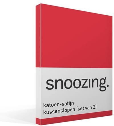 Snoozing - Katoen-satijn - Kussenslopen - Set van 2 - 60x70 cm - Rood