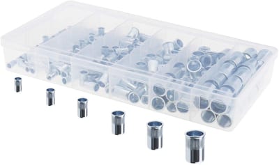 MTTproducts- Rivnut 220 Stuks Set - Klinknagel Moeren - Gekarteld Staal - M3/M4/M5/M6/M8/M10 - Verzonken Hoofd - Duurzaam Ontwerp - Klinknagelmoer