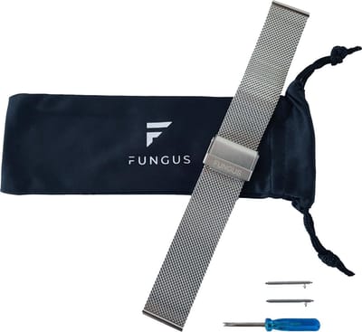 Fungus - Smartwatch bandje - Geschikt voor Samsung Galaxy Watch 6, Watch 5 (Pro), Watch 4 - Horloge 20 mm - Metaal - Milanese Mesh - Zilver