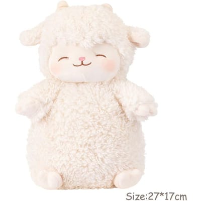 Lam Knuffelpop Kawaii Lief Wit Roze Schaap Houdt Tulp Bloemen Zacht Gevuld Dier Pop Schaap Wuggy Cartoon Knuffel Speelgoed