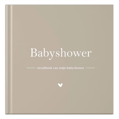 Fyllbooks - Babyshower Invulboek - Gastenboek Babyshower - Taupe - Geschikt voor: 20 Gasten