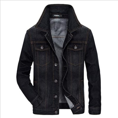 Veste en jean d'automne pour hommes Veste en jean simple couche décontractée pour hommes Veste pour hommes 4XL black