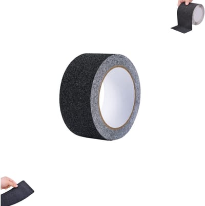 1 stuk - Antislip tape - Waterdichte antislip tape voor buiten - Antislip strip met hoge kleefkracht - Antislip tape met 80 mesh - Slijtvaste plakband - 5 cm * 10 m antislip tape - Geschikt voor trappen, treden, hellingen en skateboards (zwart)