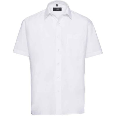 Russell Collection Heren Poplin Easy-Care overhemd (Wit)