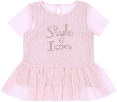 Roze mesh tuniek voor babymeisje