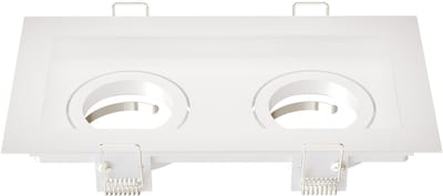 Ledvion – LED Inbouwspot Dubbel Rechthoek 185x100mm – Wit – Dimbaar – Kantelbaar – GU10 – IP20