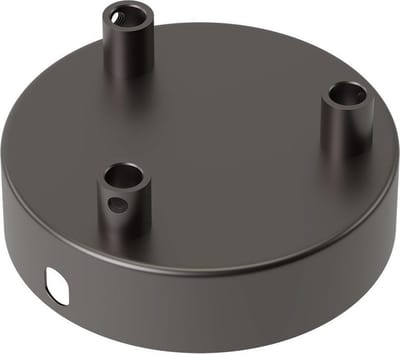 Calex plafondkap 3 snoeren - Ø10 cm - metaal - parel zwart mat - rond