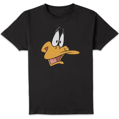Looney Tunes Daffy Duck Face T-shirt - Zwart - 3XL