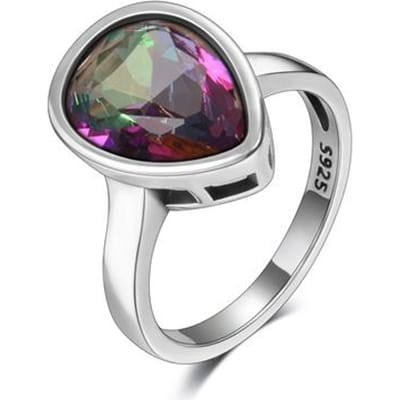 Ensemble de bijoux Bague Pendentif Top Romantique Original Cuivre Topaze Pour Femmes Ensemble de Bijoux de Mariage Pierre Précieuse Avec Cadeau 7&45cm black