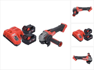 Milwaukee M18 FSAG115X-502 Snoerloze haakse slijper 18 V 115 mm borstelloos + 2x accu 5.0 Ah + lader