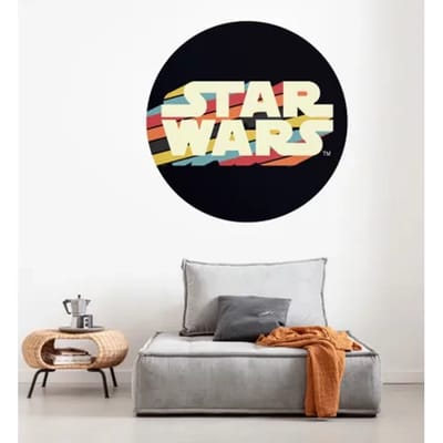 Fotobehang - Star Wars Typeface 125x125cm - Rond - Vliesbehang - Zelfklevend
