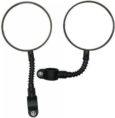 Benson Fietsspiegel - 2x - D8 cm - flexibel - met reflector - zwart - rond - voor aan stuur