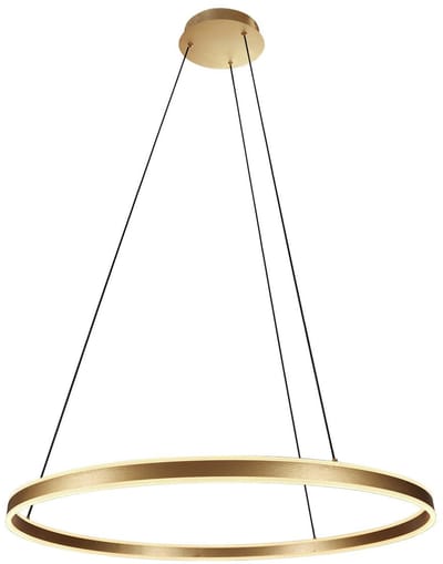 Hanglamp Ringlux 3675GO goud met verstelbare hoogte, Ø80 cm, LED verlichting, Staal en kunststof, Steinhauer