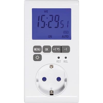 Sygonix SY-3057190 Stopcontact-schakelklok Digitaal Weekprogramma 3680 W IP20 Countdown-functie, Timer-functie