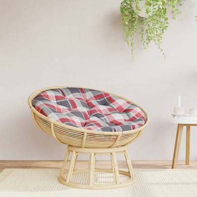 vidaXL - Zitkussen - rond - ruitpatroon - Ø - 100x11 - cm - oxford - stof - rood
