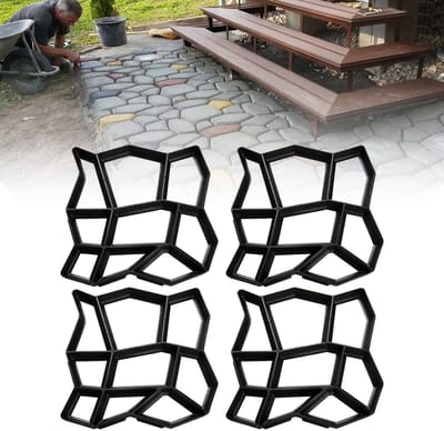 4pcs Tuinpad betonmal van kunststof – Ideaal voor tuin, terras en erf, duurzaam en corrosievrij