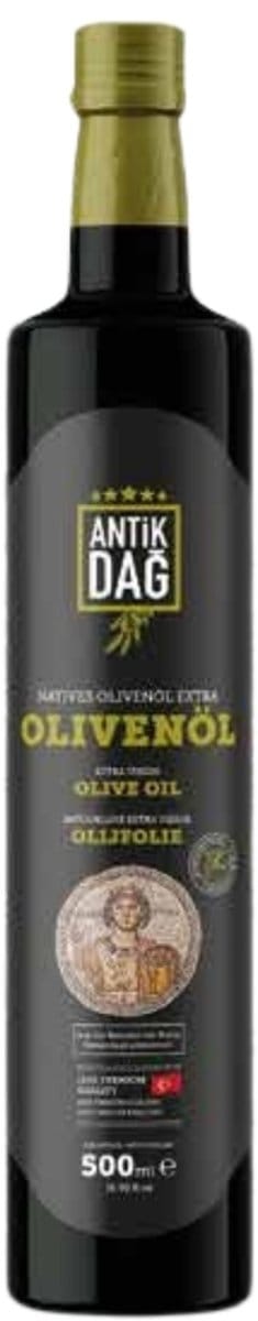 Antik Dağ Extra Vierge Olijfolie – 500 ml Donkere Glazen Fles – Koudgeperst, <0.8% Zuurgehalte, Rijk aan Polyfenolen – Premium Mediterrane Olijfolie