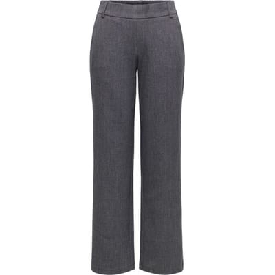 Only grijze dames broek   Straight fit   Steekzakken   Gemeleerd patroon   Elastische boord   Duurzaam   High waist Grijs M/34