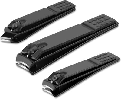 Igoods Set van 3 Zwarte Nagelknippers - Nagelschaar - Nageltang - Verschillende Maten