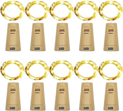 Verlichte Kurken voor Flessen met 20 LED Fairy Lights - Waterdichte Batterij Aangedreven String Lights voor Feest, Bruiloft en Kerstdecoratie