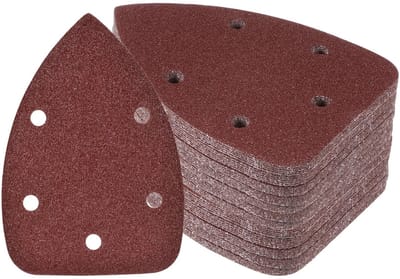 Dailygoods - Driehoekig schuurpapier - 60 stuks - Inclusief verschillende korrelgroottes - 16 x 14 cm - Geschikt voor houten meubels - Aluminiumoxide