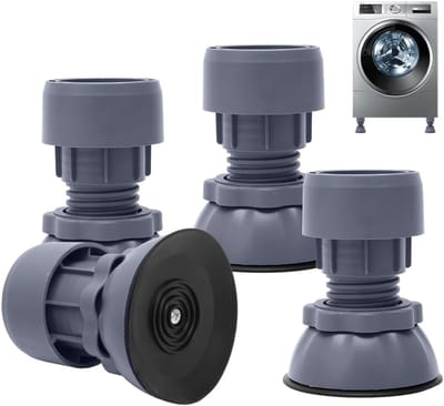 Trillingsdempers voor wasmachines en drogers, 4 antislipmatten met verstelbare hoogte, universele vibratiedempers voor stabiliteit en geluidsreductie, ideaal voor elke vloer