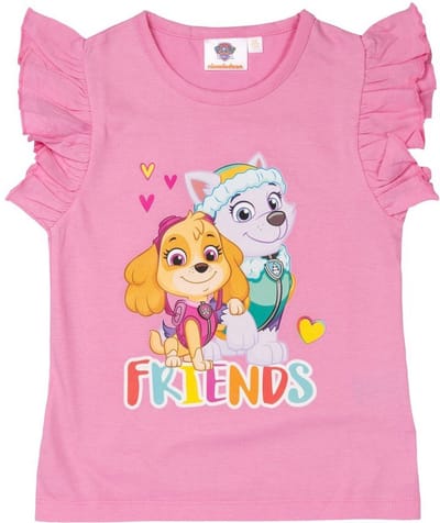 Paw Patrol T-Shirt - Korte Mouw - Roze - Maat 122/128