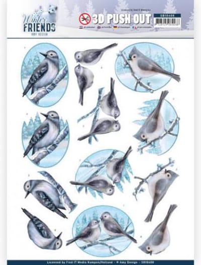 Fonkelende vogels Winter Friends - 3D-Uitdrukvel van Amy Design