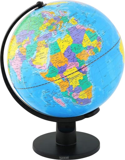 30 cm draaibare educatieve wereldbol - Engelse kaart globe voor leerlingen - pedagogische/geografische/moderne bureaudecoratie - school thuis en kantoor - 30 cm doorsnede