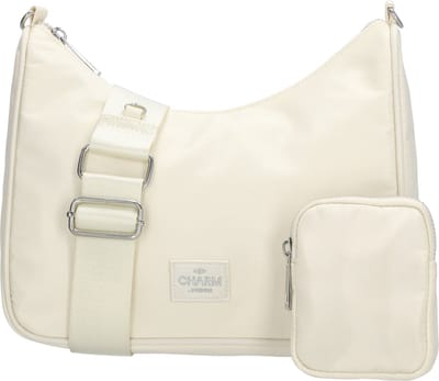 Charm London Odeon Schoudertas - Crossbody - Vakken - Verstelbare/Afneembare Schouderband - Lichtgewicht - Gebroken wit