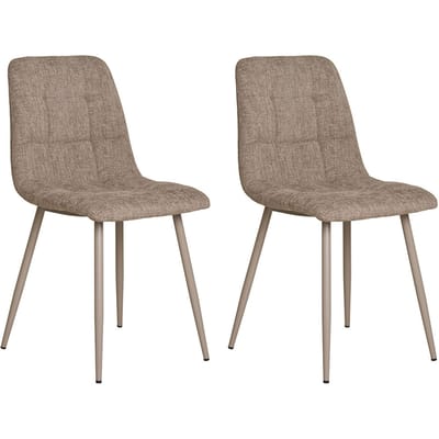 House Collection Stoffen Eetkamerstoel Gara Grijsbruin - 2 Stuks