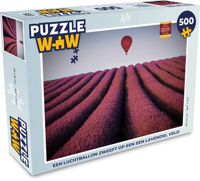 Puzzel Luchtballon - Bloemen - Lavendel - Legpuzzel - Puzzel 500 stukjes