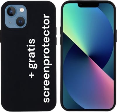 Hoesje Geschikt voor Apple iPhone 13 TPU back cover/ telefoonhoesje voor iphone 13 /achterkant hoesje kleur Zwart/+ gratis screenprotector