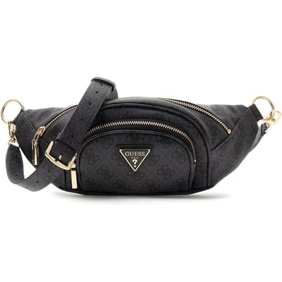 GUESS gordeltas schoudertas Latona Belt Bag Coal Logo donkergrijs
