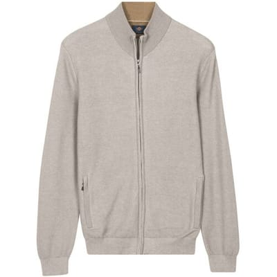 Baileys Vest Full Zip Two-Tone Fine Textured Jacquard Allover Plated Soft Grey / male