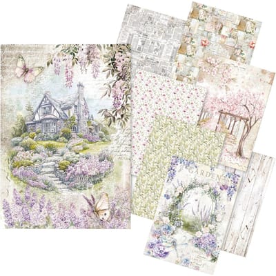Motief strozijde assortiment "Secret Garden", set van 8