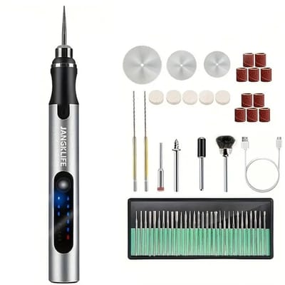WiseGoods Premium Elektrische Graveerpen Set - USB Oplaadbaar - Graveerapparaat - Metaal / Glas / Hout / Steen / Sieraden - DIY