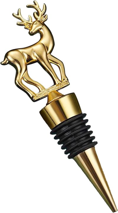 Kerstmis Wijnfles Stoppers - Luchtdichte Afsluiting Wijnfles Stop - Herbruikbare Champagne Kurken Voor Bruiloft Verjaardag Thanksgiving Bar Decoraties-Goud