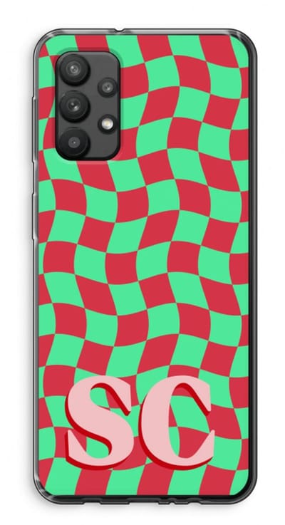 Gepersonaliseerd - Case Company® - Hoesje geschikt voor Samsung Galaxy A32 4G hoesje - Grid Monogram - Soft Cover Telefoonhoesje - Bescherming aan alle Kanten en Schermrand
