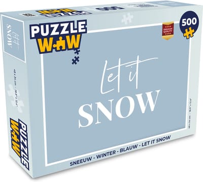 Puzzel Sneeuw - Winter - Blauw - Let it snow - Legpuzzel - Puzzel 500 stukjes