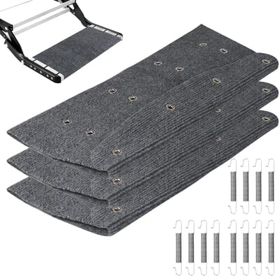 Famanu – Trapmatten voor camper set van 3 – antislip matten voor camper/caravan trap – grijs – campi