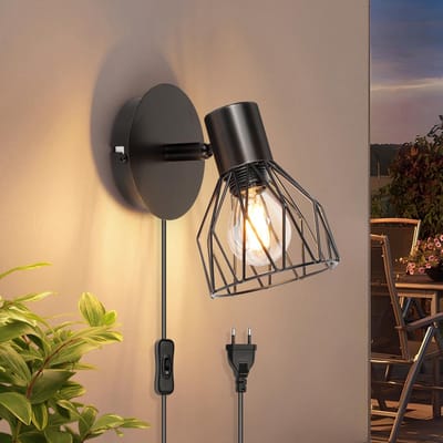 Unyqoos® Stijlvolle Zwarte Wandlamp met Schakelaar en Verstelbare Lichtoriëntatie voor Binnengebruik